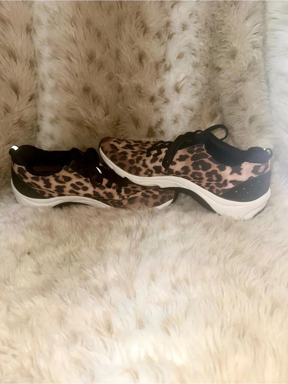 Vionic Women's Leopard Print Athletic Sneakers in Black and Brown - Picture 2 of 8